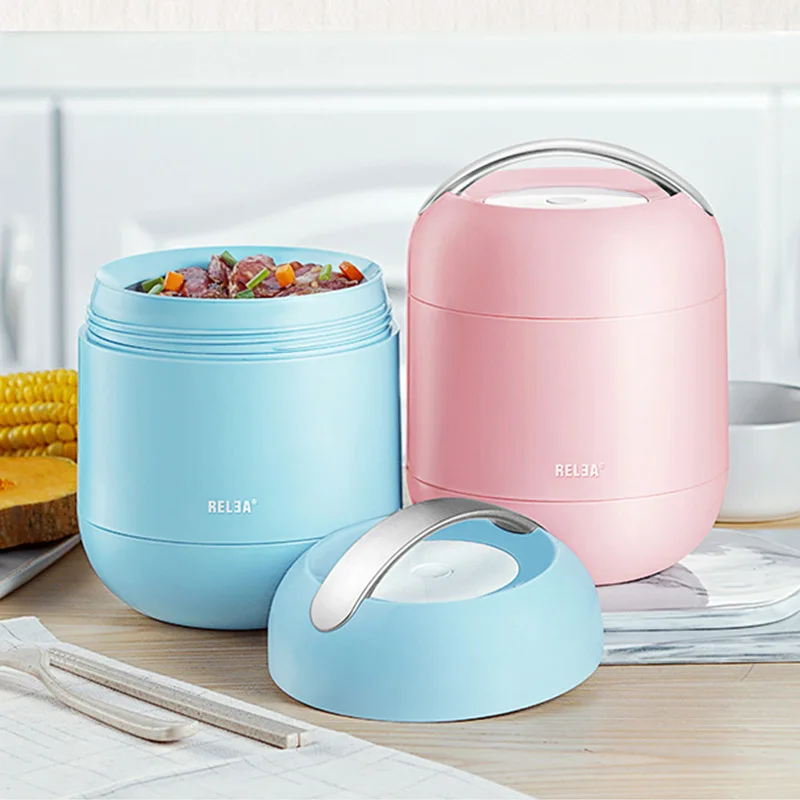 

Relea Micro peng bao Roast Stew Cup Cans Braised Beaker Insulated Bucket Portable Container Lunch Box Insulated Barrel Soup Buck