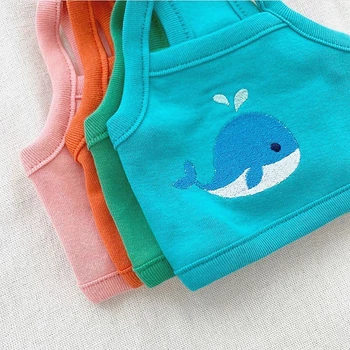 

Little whale cool summer dog strap sunscreen pure cotton pet vest teddy bear Xiong Bomei Schnauzer cat clothes