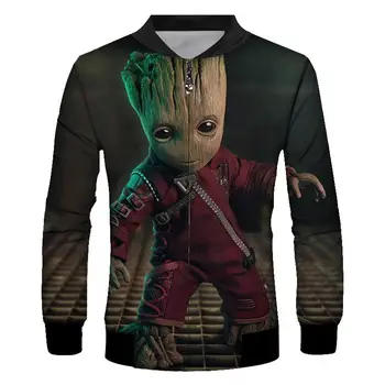 

3D printed jacket 2019Zip Up Jacket Men Spring Fashion Brand Slim Fit Coats Male Casual Baseball Bomber Jacket Men Plus Size 5XL