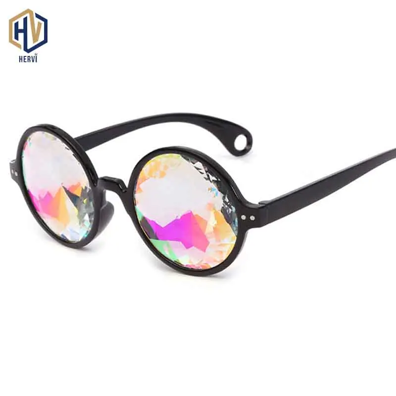 Горячая Распродажа голографический калейдоскоп с круглой оправой для мужчин и