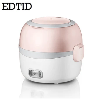 

EDTID MINI Rice Cooker Thermal Heating Electric Lunch Box 2 Layers Portable Food Steamer Cooking Container Meal Lunchbox Warmer