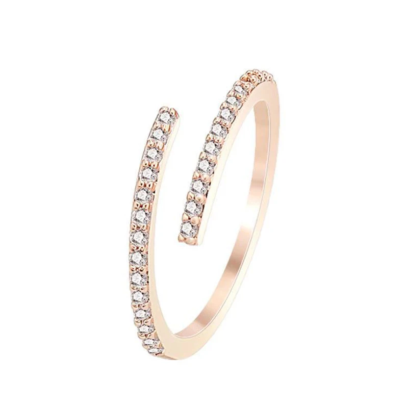 Minimalist Geometric Rose Gold Open Rings For Woman Korean Fashion Jewelry New Gothic Accessories Student Girl’s Simple Ring Set