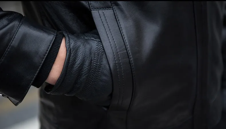Весенне-осенняя куртка из натуральной кожи Jaqueta Masculina на молнии, шуба из овчины для мужчин, мужская байкерская куртка