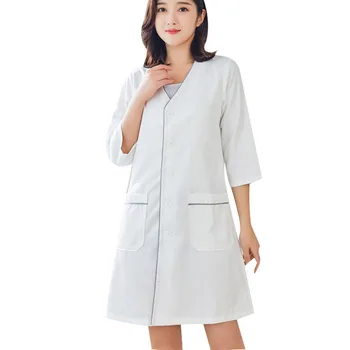 

Nurse Uniform Beautician Overalls Work Clothes Half-sleeve Embroidered Uniforms Beauty Salon Doctor's Clothing