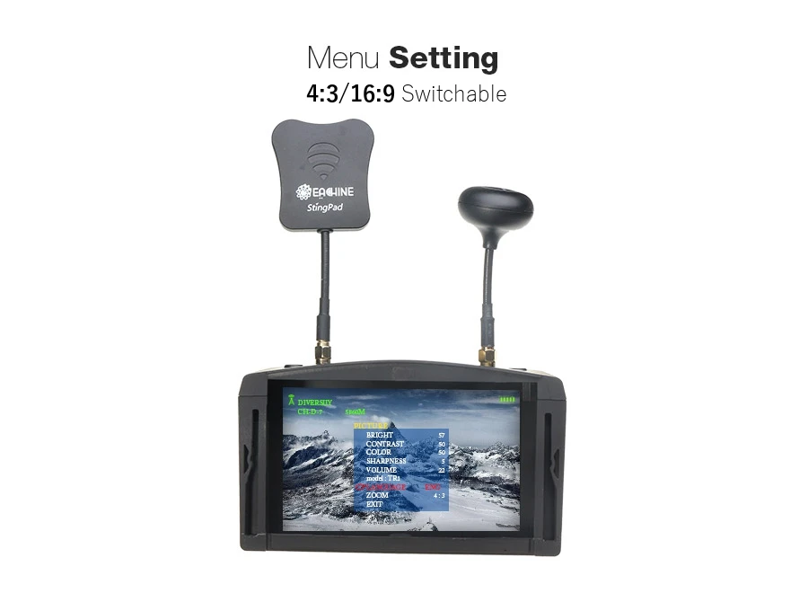 Eachine EV800D 5,8G 40CH разнообразие FPV очки 5 дюймов 800*480 видео гарнитура HD DVR встроенный аккумулятор