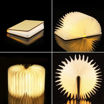 3 Colors Book Lights Wooden Table Lamp DC5V USB Rechargeable Magnetic Foldable Desk Home Decoration light For Home Book lighting 5