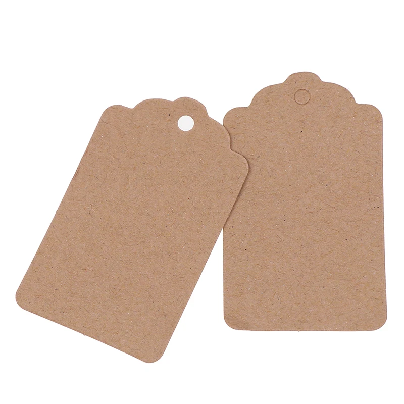 Blank Kraft Jewelry Price Label With String 20m Kraft Paper String Price Tags Gift Cards 100Pcs/Lot for price tags,kraft paper tags,gift label tags,handmade tags