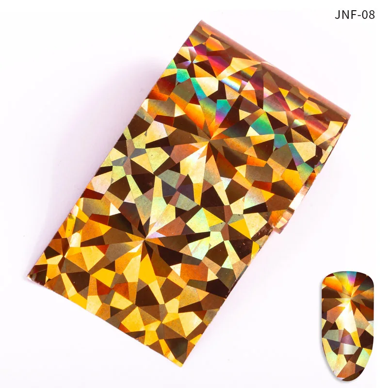 AliExpress горячая Распродажа цветные наклейки для ногтей симфония лазер снежинка звезда клейкая бумага JNF-Золотая серия