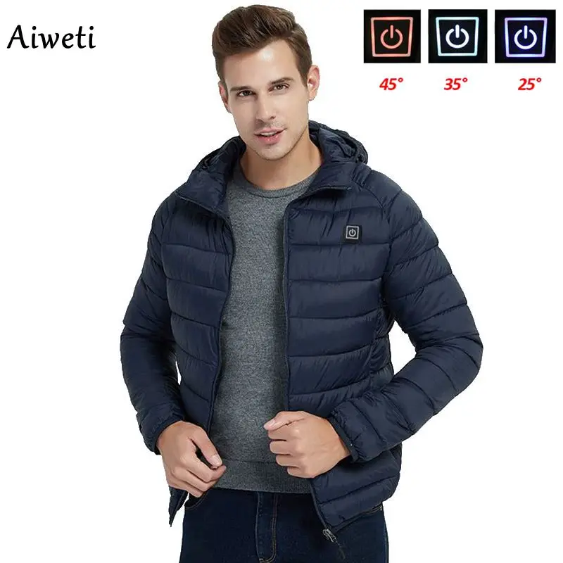 2020 Men Warm Jackets USB Heating Parkas Coat Smart Thermostat Cap can be removed Hooded Heated Cloth Warm Cotton clothes 2020 Men Warm Jackets USB Heating Parkas Coat Smart Thermostat Cap can be removed Hooded Heated Cloth Warm Cotton clothes