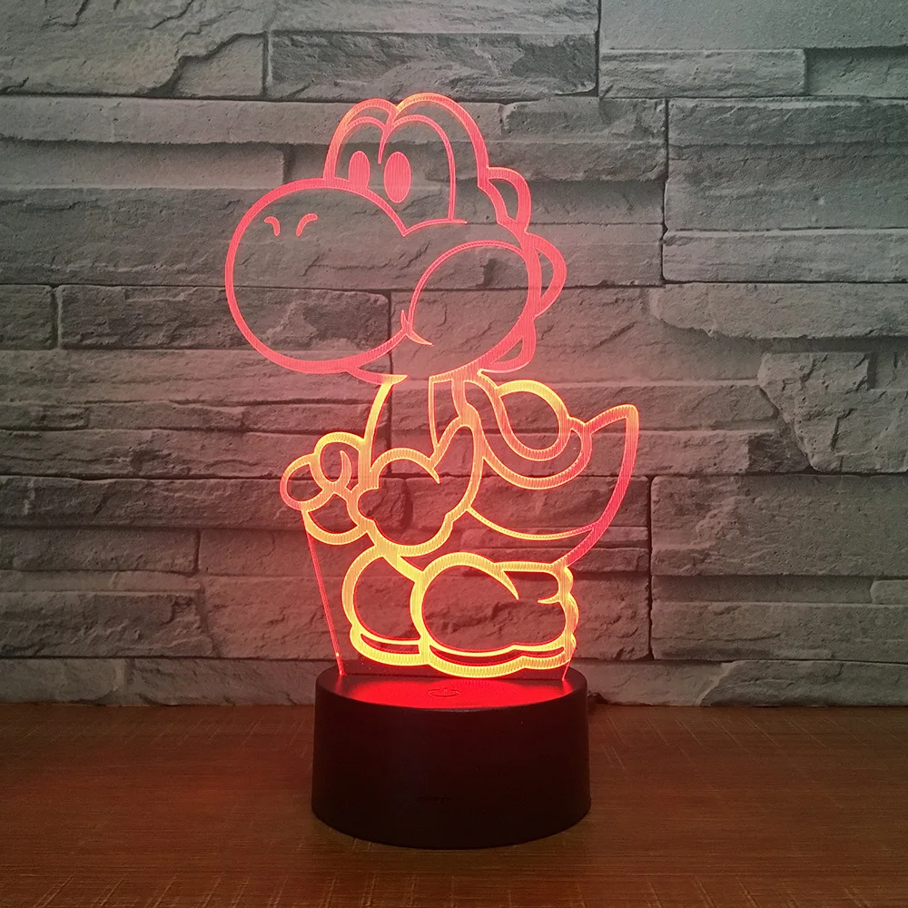 Игра Марио Yoshi яйцо дети Led ночник лампа для детской спальни декоративная 3d на
