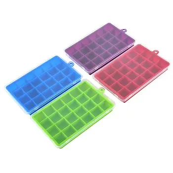 

24 Grids Silicone Ice Cube Tray with Lid Square Cold Drink Whisky Cocktail Maker