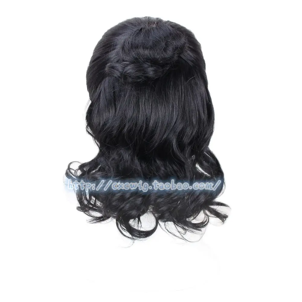 greek goddess costume Jon Snow Cosplay Wigs Short Black Curly With Buns Styled Heat Resistant Synthetic Hair Wig + a wig cap elvira costume