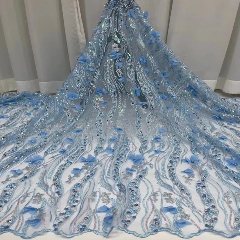 

Горячая распродажа! и блестящим кружевным верхом; Ткань с объемный цветок в нигерийском стиле сетка с блестками ткань TS9306