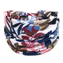  New Boho Cotton Wide Headband for Women Cashew Leopard Flower Print Turban Headwrap Knot Hairband Bandana Girls Hair Accessories 