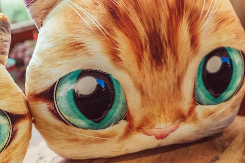 Творческая кошка плюшевая подушка 3D принт котенка «головa кота Подушки Большой Размеры мультфильм диванная подушка