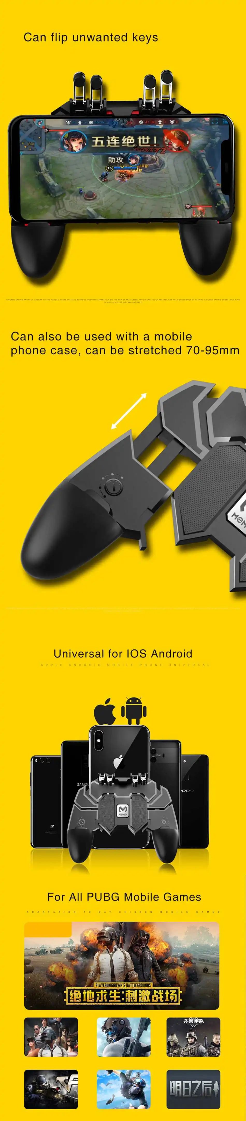 Игровой контроллер MEMO AK66, геймпад, джойстик, стрелок, триггер для iOS, Android, для мобильных игр, геймпады, игровой контроллер розового цвета