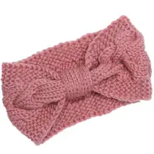 Практичная осенне-зимняя женская повседневная повязка на голову с бантом, Высококачественная эластичная теплая трикотажная спортивная повязка на голову, повязка на голову