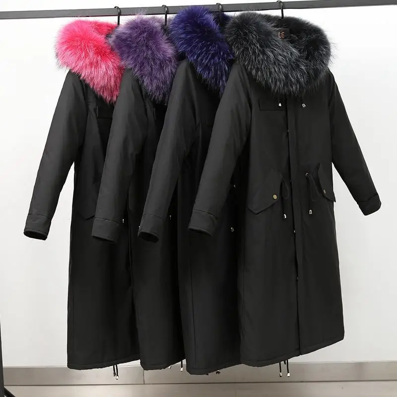 Большие размеры, S-3XL Женская зимняя теплая куртка с капюшоном с меховой подкладкой Женское зимнее пальто толстая теплая зимняя куртка для женщин Длинная парка