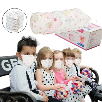 

50PCS Children Cute Cartoon Printed Mask 3 Layer Non-woven Breathable Anti-foggy Mask Disposable Dustpeoof Protective masque
