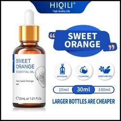 30ML Premium Sweet Orange Essential Oils HIQILI 100% Pure Natural Plant Aromatherapy Diffuser Fruity Oil  Fresh Air, Energetic