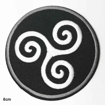 

White Round Circle Iron On Embroidered Clothes Patches For Clothing Stickers Garment Wholesale