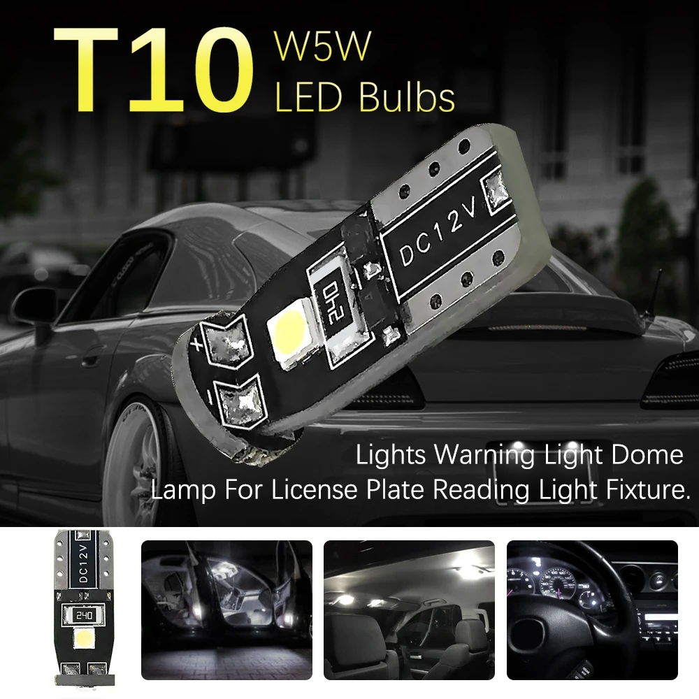 LSlight 2 шт. T10 светодиодная интерьерная лампа canbus без ошибок W5W 194 168 Led 12V
