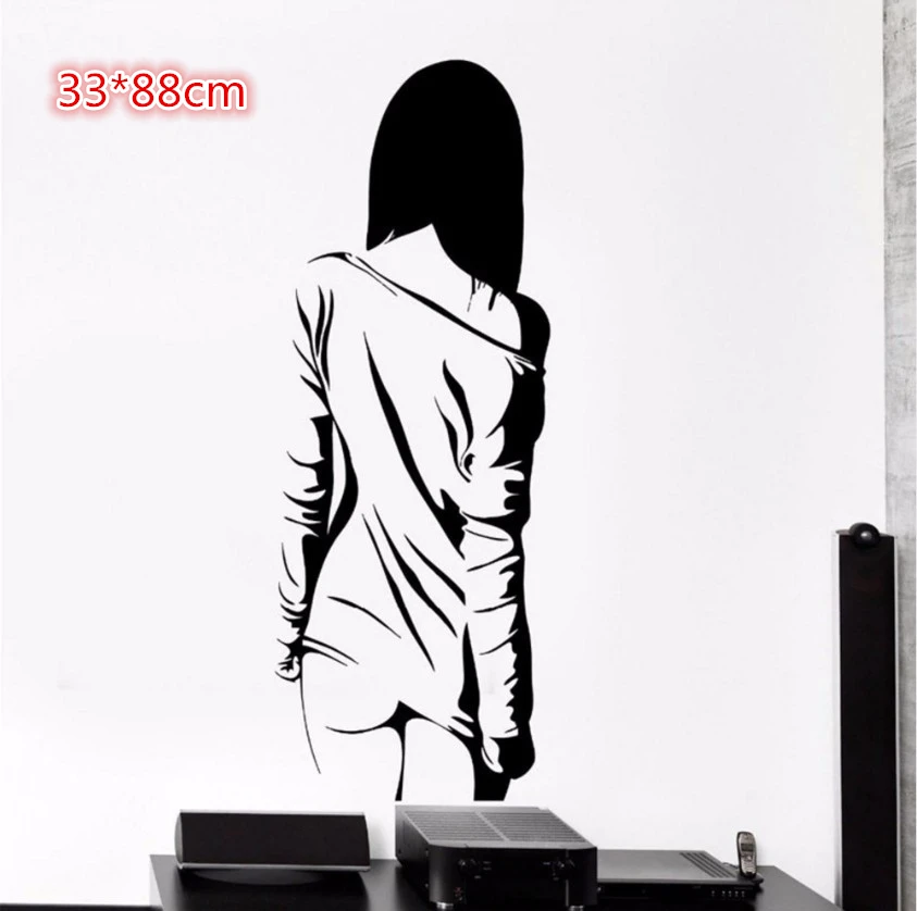 33X88cm-1pcs Ванная душевая съемные наклейки на стену художественная роспись спальня Туалет Дверь наклейка старинное украшение смешная наклейка в стиле граффити - Цвет: 33X88cm-1pcs