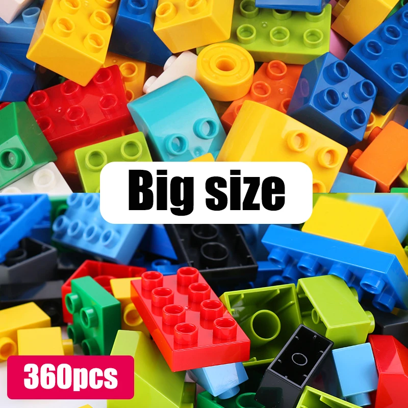 360 шт Большой размер кирпича красочные объемные кирпичи опорные плиты DIY строительные блоки Совместимые Duploe блоки игрушки для детей|Блочные конструкторы|   | АлиЭкспресс