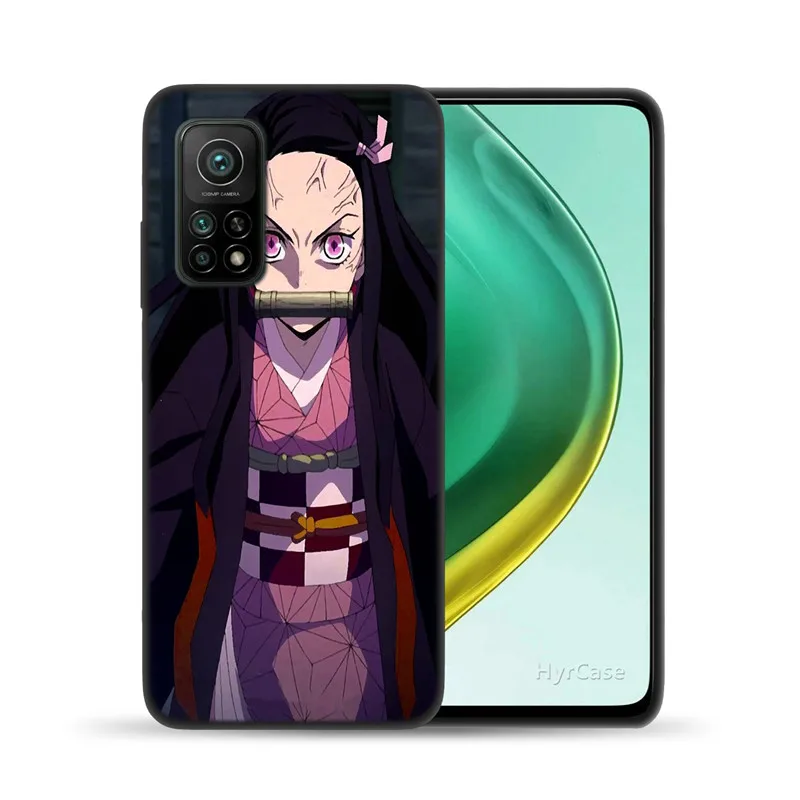 Cute Demon Slayer Anime Phone Case For Xiaomi Mi 10T Lite 10 Ultra Redmi Note 9S 7 8 9 Note9 Pro 8T Black Soft Silicone Cover xiaomi leather case cover Cases For Xiaomi