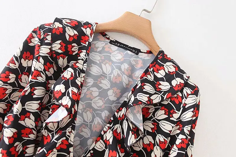 Новое женское элегантное платье с v-образным вырезом и цветочным принтом vestidos с оборками, кружевное мини-платье, Осенний женский эластичный пояс, шикарные платья DS2892