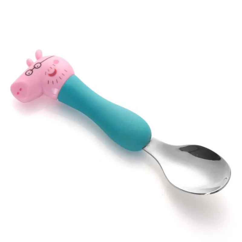 Модные стили Peppa Pig Детская посуда мультяшный узор вилка и ложка набор фигурка модель детские игрушки для вечеринки
