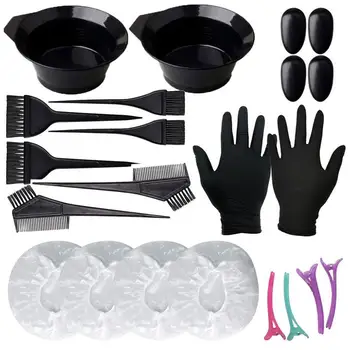

1 Set Hair Coloring Kits Hair Dyeing Tool Hair Tinting Mixing Bowls Hair Clips Combs Brushes Earmuffs Gloves US Local Delivery