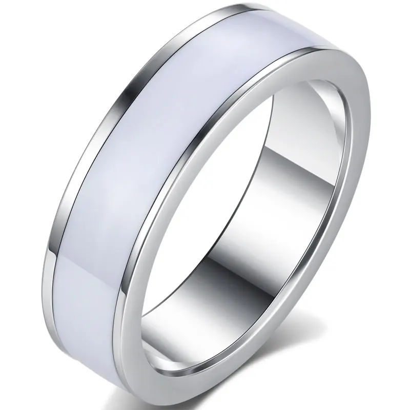 Девушка изысканные ювелирные изделия из нержавеющей стали белое кольцо кольца для женщин настраиваемые Новая мода - Окраска металла: white