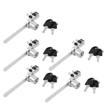 

uxcell Drawer Display Case Showcase Window Sliding Glass Door Lock w Keys 5pcs