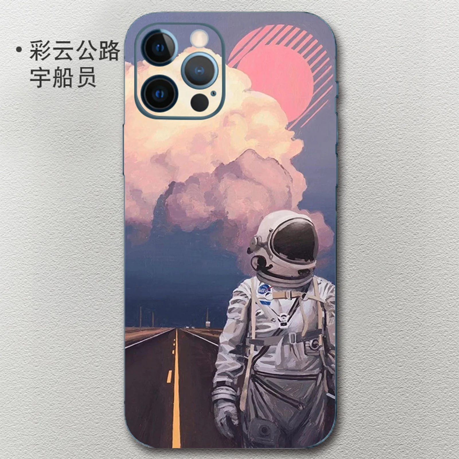 Cute Astronaut Phone Back Sticker Skins For iPhone 13 Pro Max 12 Pro Mini 11 Pro Matte Wrap Skin Cartoon Sticker Film iphone 13 pro phone case