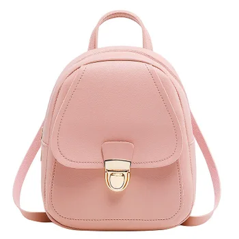 

Fabre Fashion Girl PU Headphone Hole Backpack 2019 Solid Zipper Slung Student Shoulder Bags Big capacity flap Purse Satchels sac
