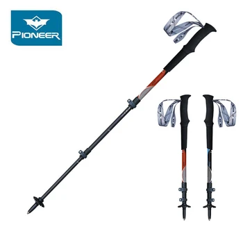 

2Pcs/lot Pioneer Nordic Walking Poles Hiking Stick Carbon Fiber Light Telescopic Trekking Pole Walking Cane Trekking Accessories
