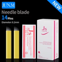 100 шт/партия 14PIN Перманентный макияж лезвия для ручного татуажа бровей конические лезвия 14 игл в одной упаковке