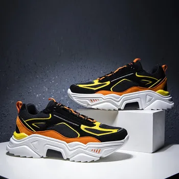 

3 Colors Thick Bottom Mens Casual Shoes Men Sneakers Men Trend Lace-Up Brand Luxury Off Sports Whit FitnesswWhite Shoes Men