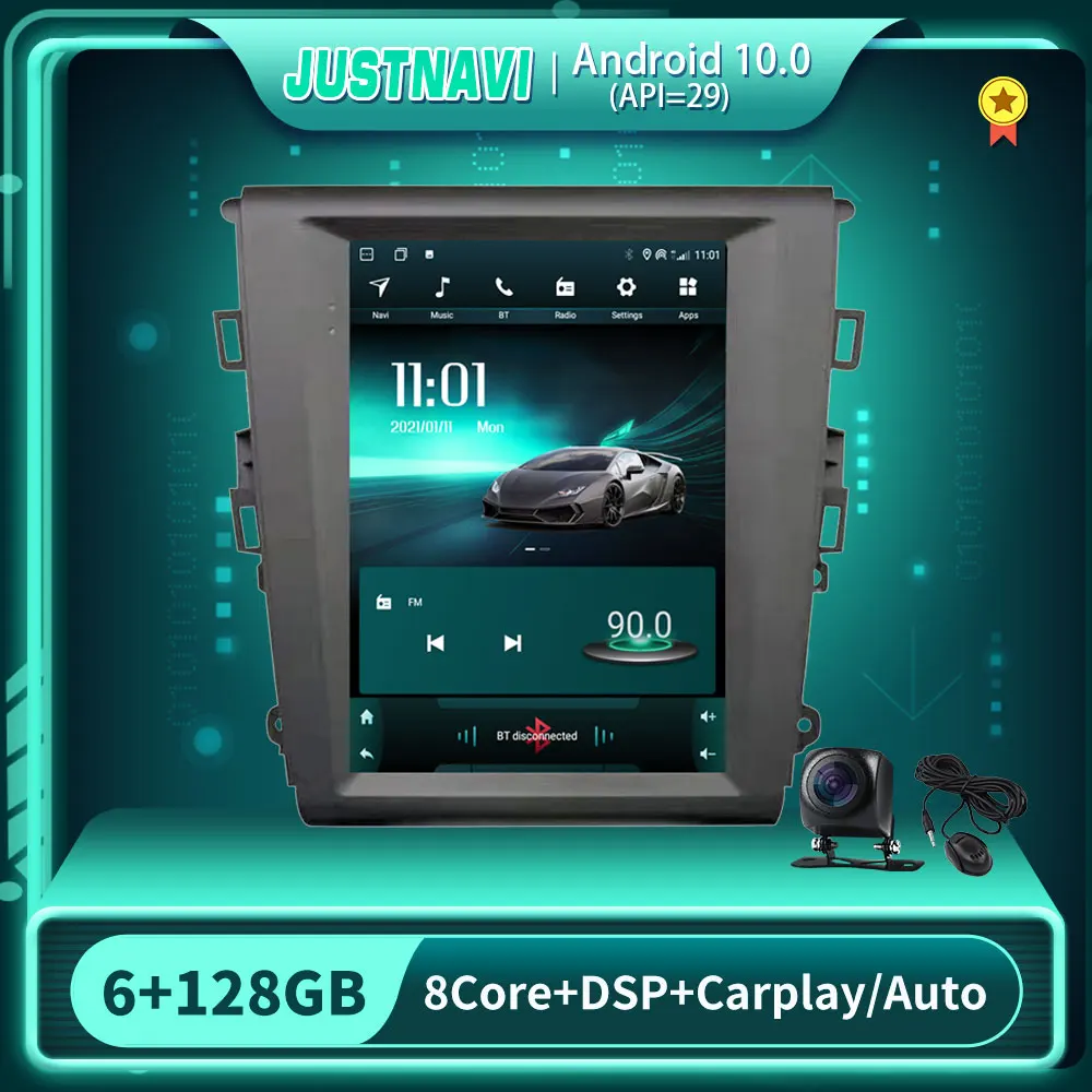 JUSTNAVI Tesla Style для Ford Mondeo 2015 автомобильное радио Android 10 0 Carplay Навигация Авто Стерео