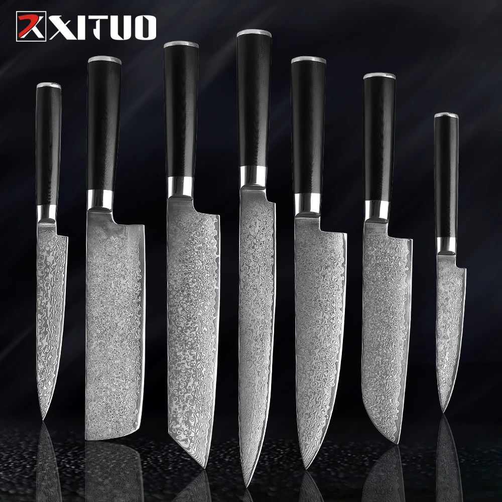 Ножи кухонные из дамасской стали XITUO VG10 | Дом и сад