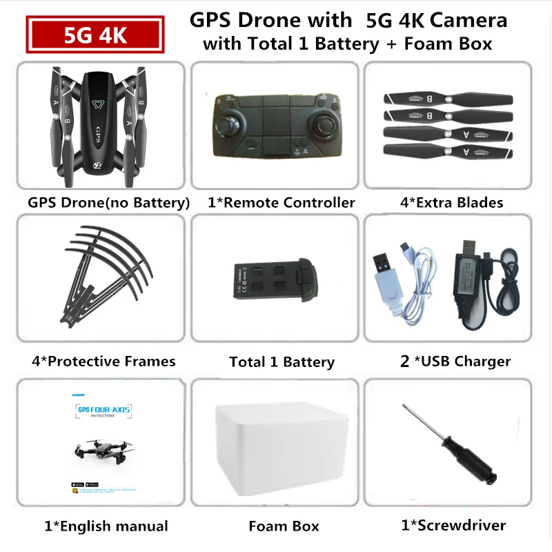 Радиоуправляемый Дрон 4K HD камера S167 gps Dynamic Follow 5G WiFi FPV 1080P Квадрокоптер Вертолет игрушка в подарок VS E58 M65 E511 SG106 F11 XS812 - Цвет: 4K-5G-Foam Box 1