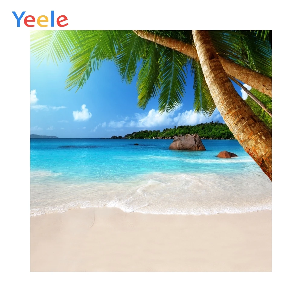 Yeele Bord De Mer Plage Ete Cocotier Photophone Personnalise Mariage Photocall Vacances Photo Arriere Plan Decors Pour Studio Photo Aliexpress