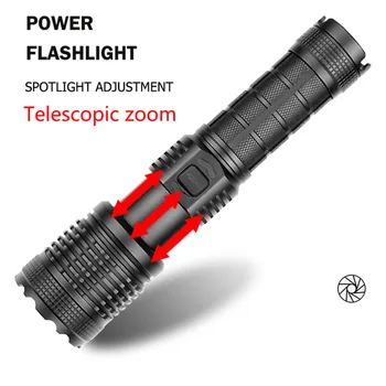 

Portable Waterproof 1500LM XHP 70 LED Flashlights 5 Modes Outdoor Camping Hunting Telescopic Zoom USB Rechargeable Torch
