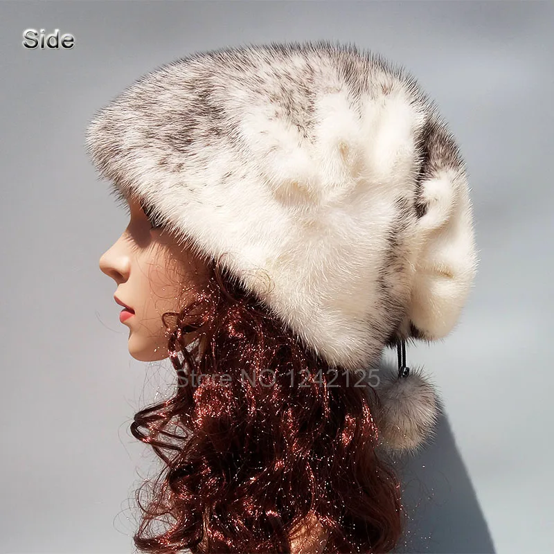 Новая зимняя мода для девушек женская меховая шапка из натуральной норки с
