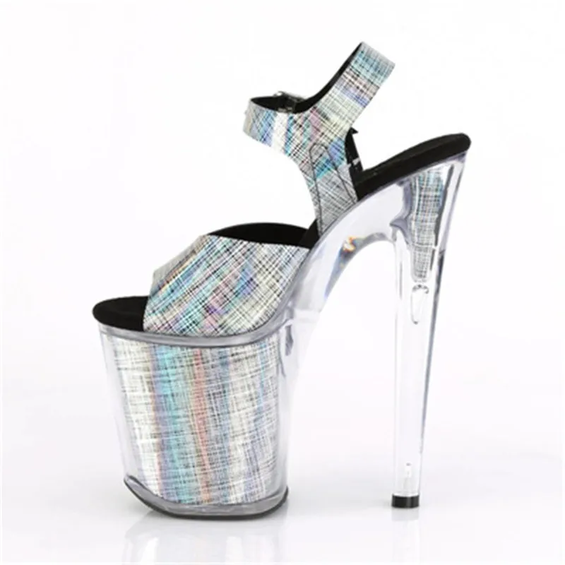 8 inch, summer sandals, color changing material uppers, soles for parties and nightclubs, 20cm high heel models, dancing shoes