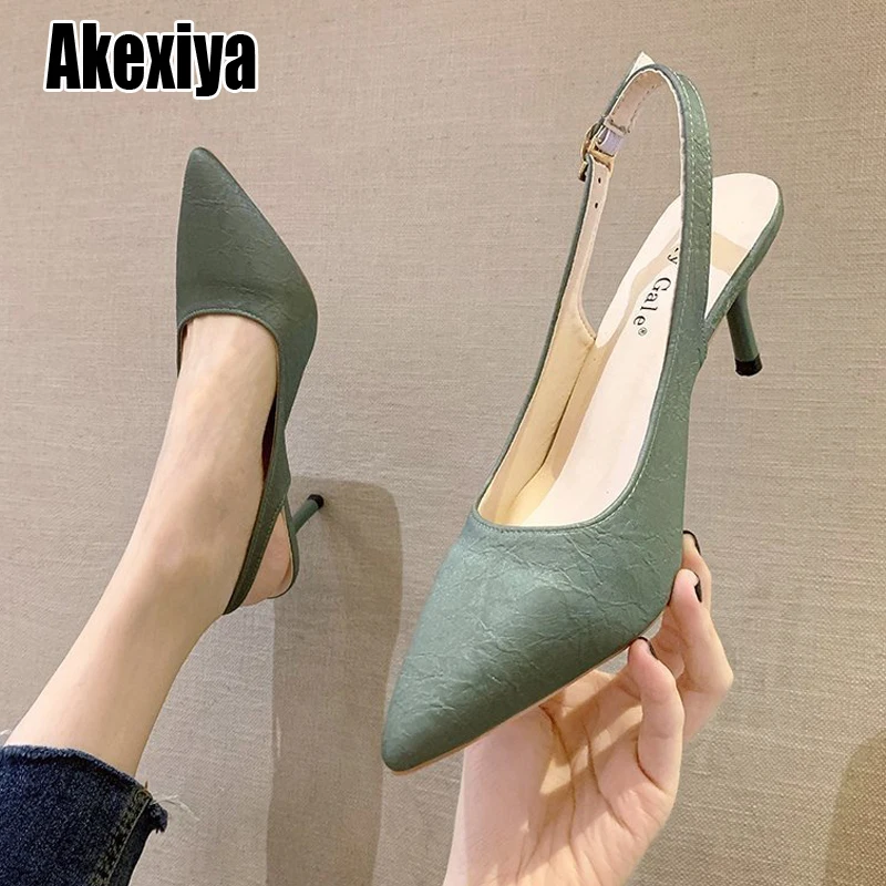 2021 Merk Vrouwen Pompen Slingback Hoge Hakken Zomer Bruid Schoenen  Comfortabele Driehoek Hakken Partij Bruiloft Schoenen O015|Damespumps| -  AliExpress