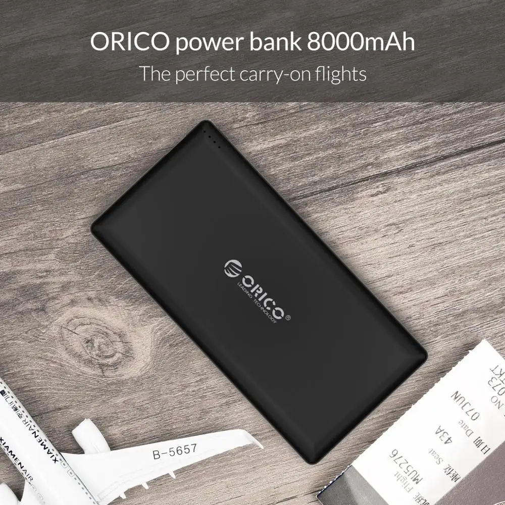 ORICO 8000 мАч тонкий внешний аккумулятор тонкое внешнее зарядное usb-устройство для аккумулятора для iphone samsung Xiaomi huawei смартфон