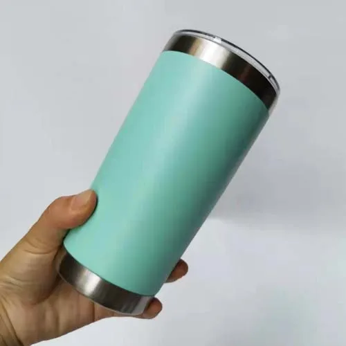 LIGHT BLUE Howtelee 20 унций из нержавеющей стали стаканы горячие продажи Путешествия Кружки очки vcuum колба с логотипом - Цвет: LIGHT BLUE