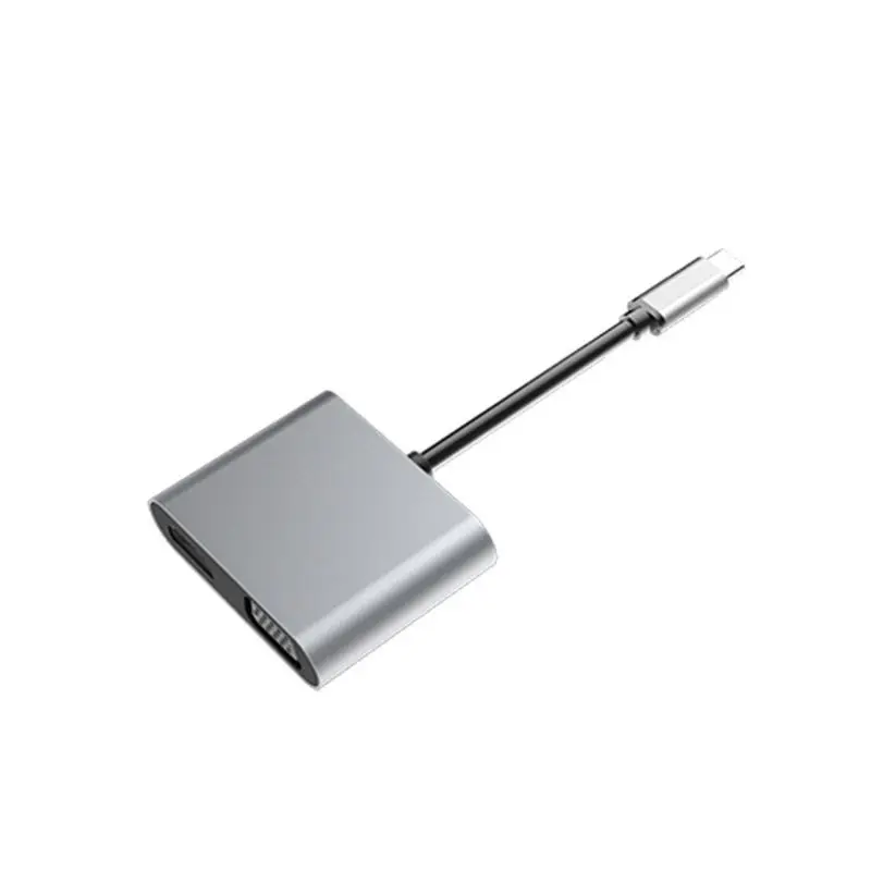 4 в 1 USB C type-C к HDMI 4K VGA USB3.0 видео адаптер PD быстрое зарядное устройство